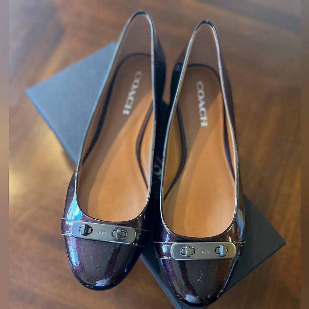 NIB Coach Metallic Ballet Flats